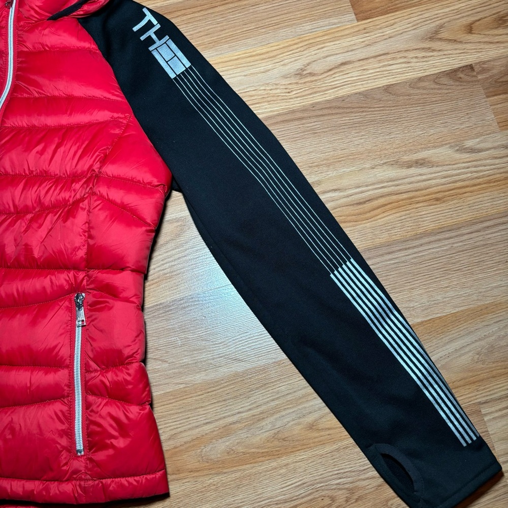 Tommy Hilfiger Jacket Womens Small Red Full Zip Packable Down Puffer Coat - Picture 5 of 9